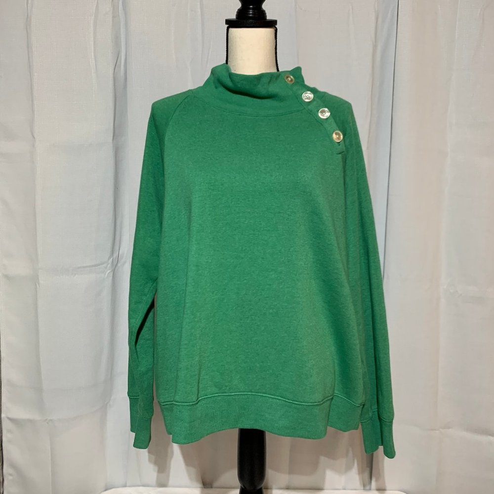 J. Crew Factory Button-collar Pullover Sweatshirt